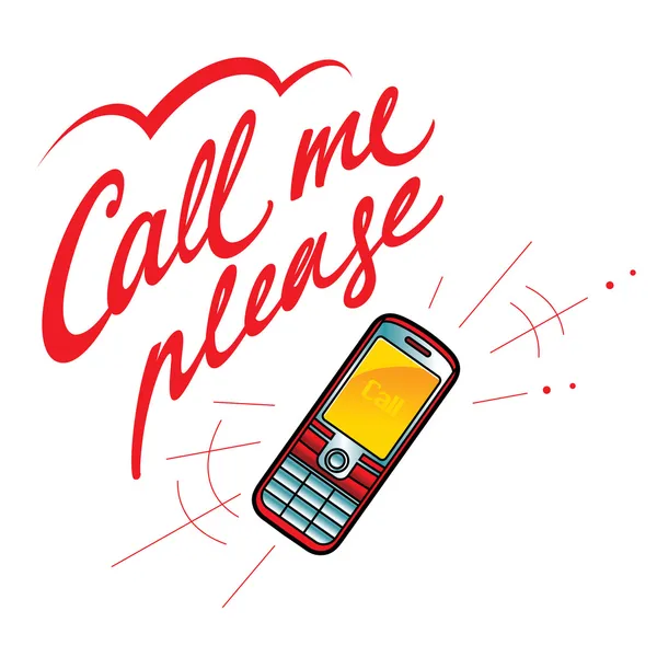 Zadzwoń do mnie prosze o telefon komórkowy — Wektor stockowy