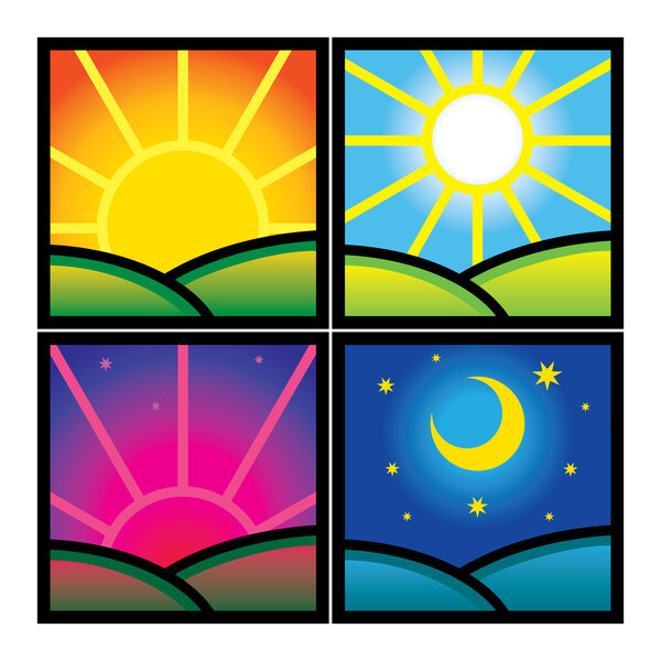 Утренний день и ночь
