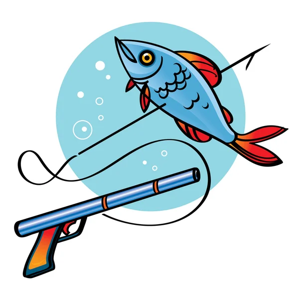 Pesca con lanza — Vector de stock