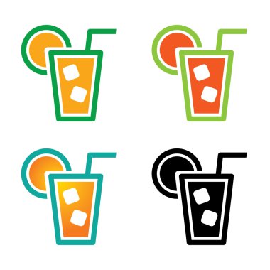 kokteyl simgesi içecek meyve buz küpleri