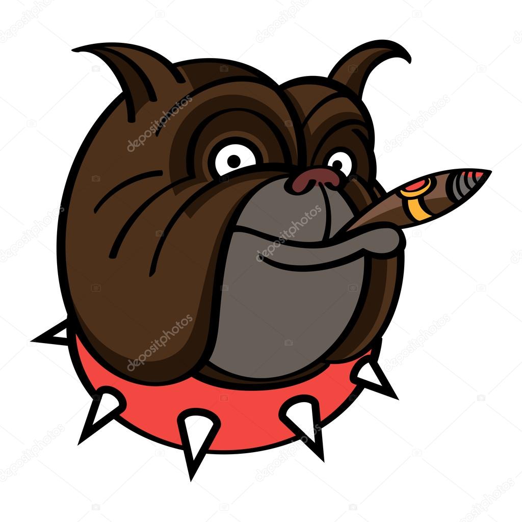 Bulldog Sherlock Holmes Dog and Cigar Sticker 