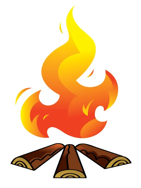 Burning wood — Stock Vector