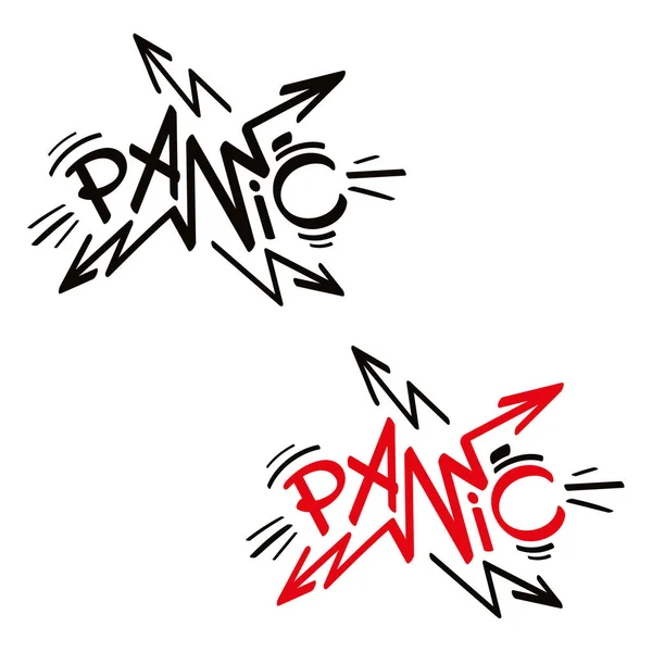 Panic Abstrakt Teckensnitt Sammansättning Symbol För Panik Och Upplösning — Stock vektor