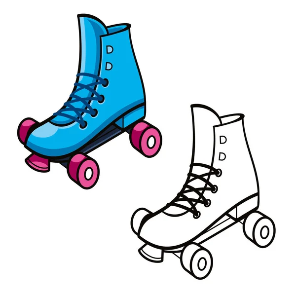 Roller Skates Image Vintage Roller Skates Bright Beautiful Shoes Illustration — Image vectorielle