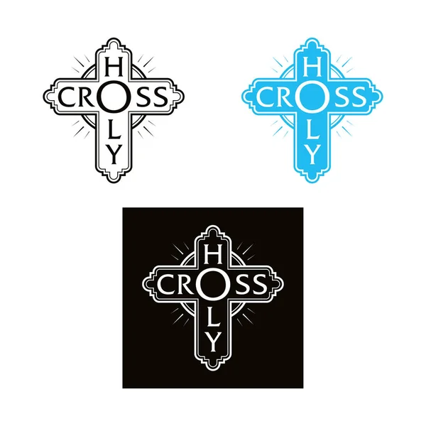 Holy Cross Sign Decorative Image Christian Religious Symbol — Vetor de Stock