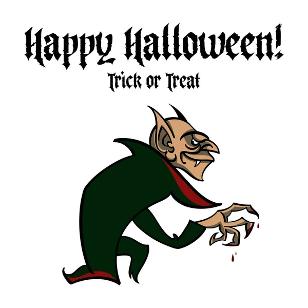 Dreadful Sinister Vampire Happy Halloween Holiday Image Scary Spooky Characters Ilustración De Stock