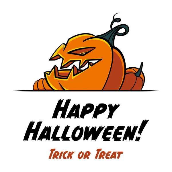 Sinister Pumpkins Happy Halloween Holiday Image Scary Spooky Character Illustration — Stockvektor