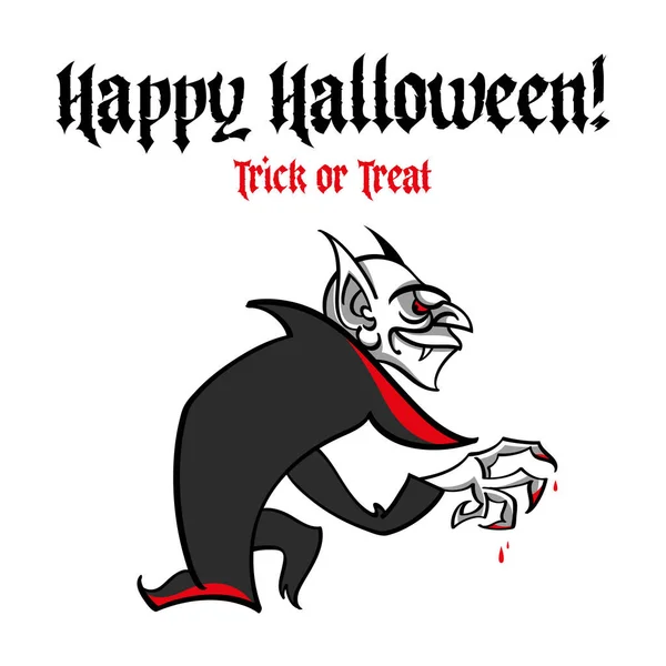 Dreadful Sinister Vampire Happy Halloween Holiday Image Scary Spooky Character — Stockvektor
