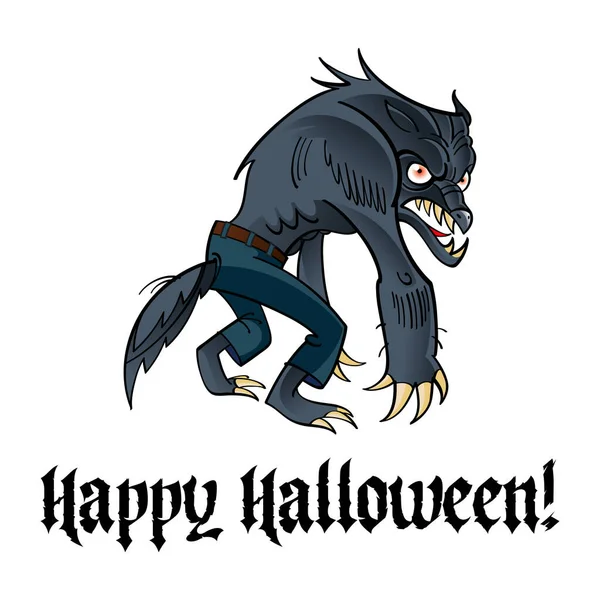 Angry Werewolf Happy Halloween Holiday Image Scary Spooky Character Illustration Vectores De Stock Sin Royalties Gratis