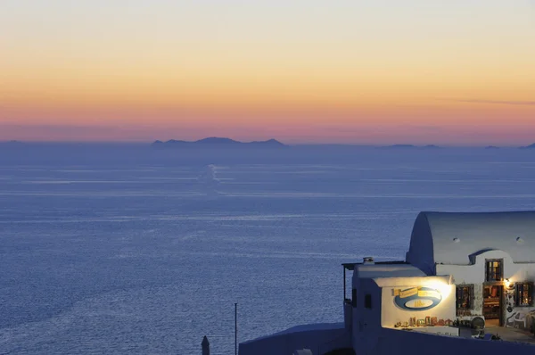 Twilight hour over Santorini — Stock Photo, Image