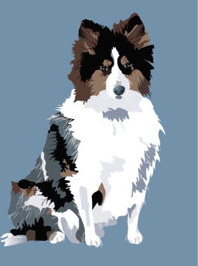 çoban köpeği portre vektör
