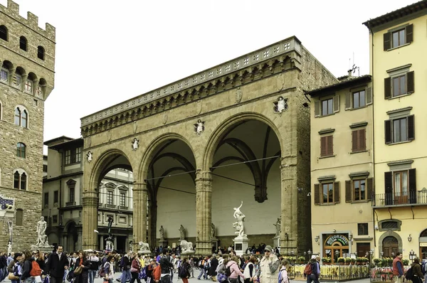 Piazza della Signoria und Palazzo Vecchio — Stockfoto