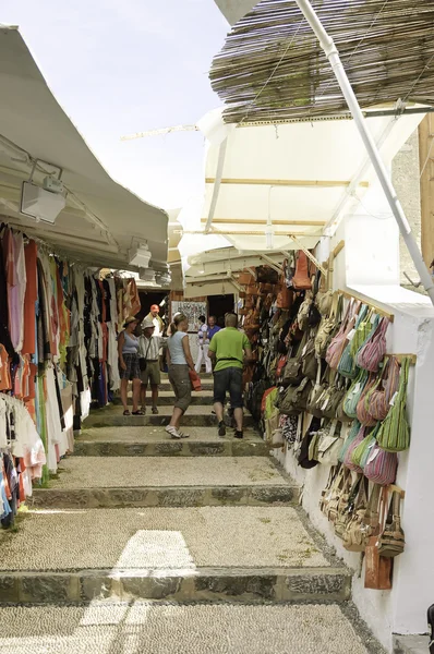 Вулиця сцену в lindos села, Греція — стокове фото