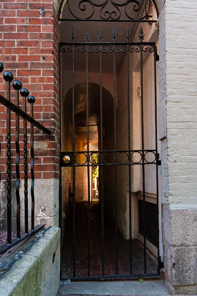 gate of Secret passage of Black Heritage Trail, through Beacon Hill, Boston,Mass. This freedom trail  features places where liberty-loving men and women began to take collective action.