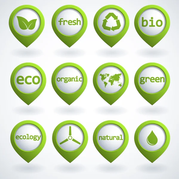 Ensemble de boutons Eco — Image vectorielle