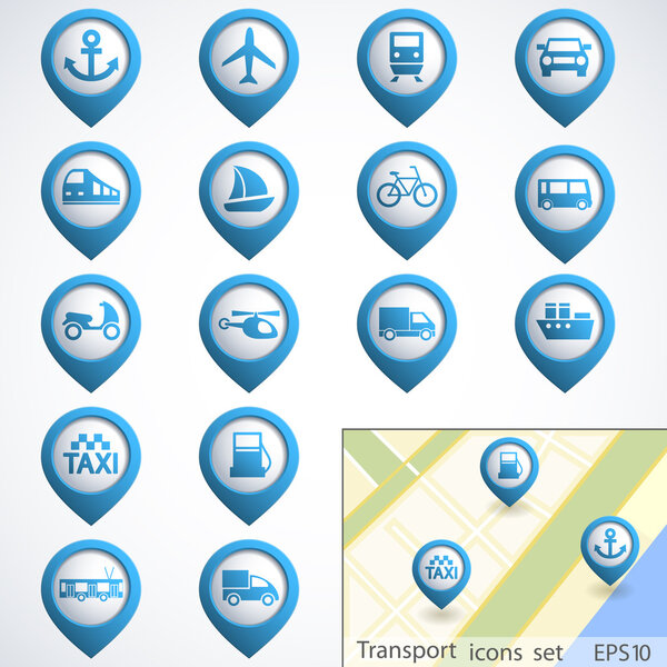 Набор кнопок транспорта
