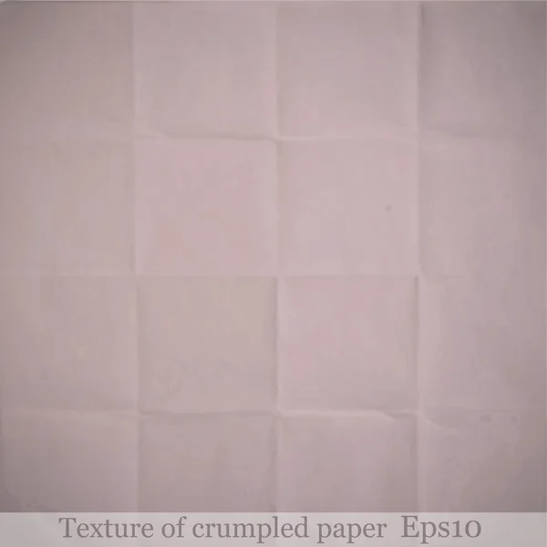Textur von zerknittertem Papier — Stockvektor