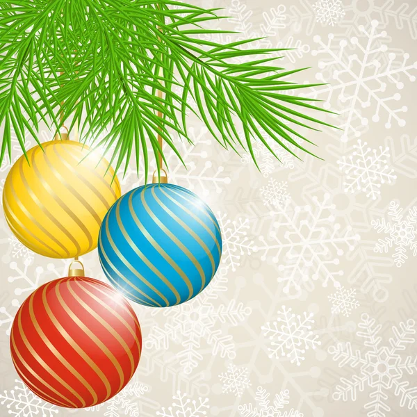 Christmas Background with Balls. — Stock Vector