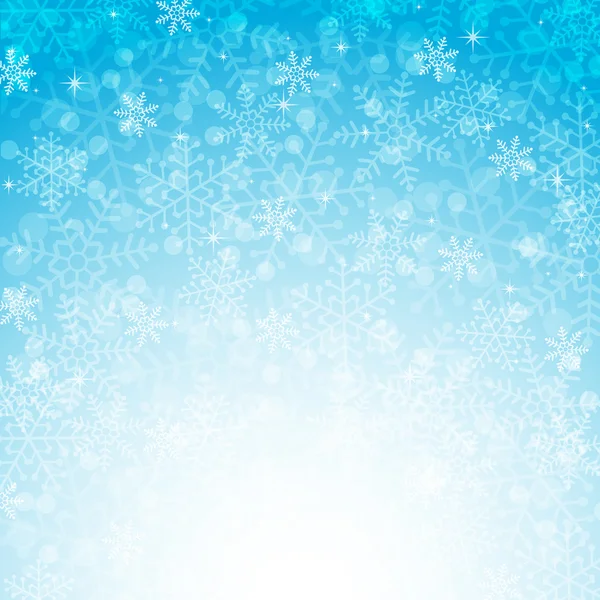 Fond de Noël bleu avec flocons de neige — Image vectorielle