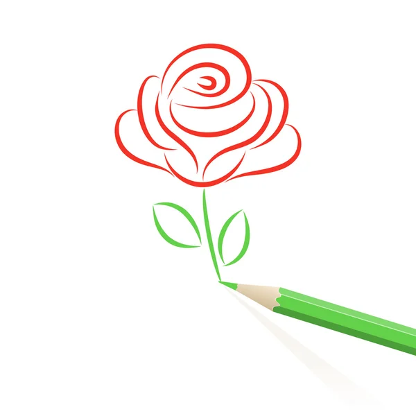 Rosa desenhada à mão —  Vetores de Stock