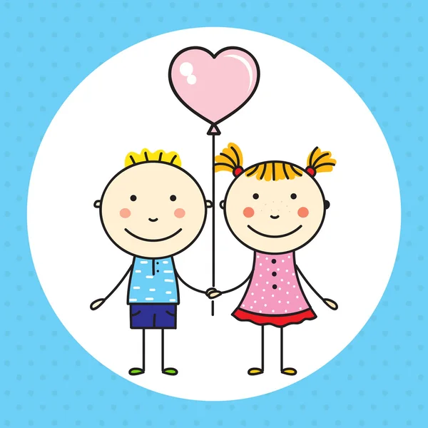 Children in love — Stock Vector