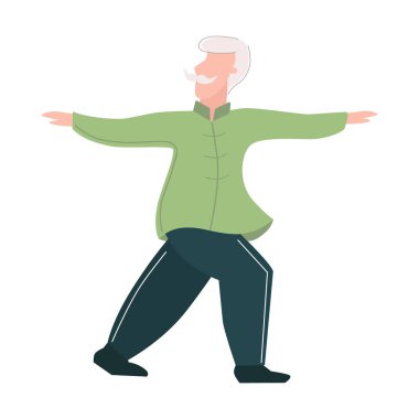 Formda olan yaşlı bir adamın vektör çizimi