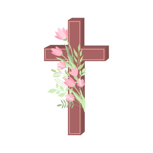 Illustrazione Vettoriale Croce Pasqua Dello Spirito Santo — Vettoriale Stock