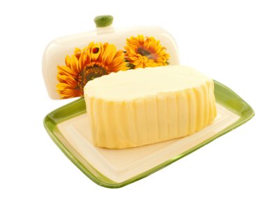 Beyaz butterdish beyaz tereyağı