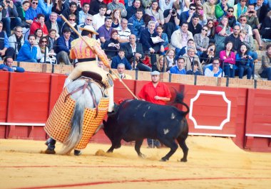 Sevilla-20 Mayıs: Novilladas Plaza de Toros de Sevilla.Unident