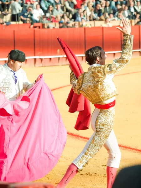 SEVILLA-20 DE MAYO: Novilladas en la Plaza de Toros de Sevilla. Novill. —  Fotos de Stock