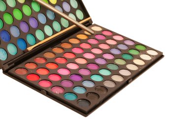 Makyaj fırça ve makyaj göz gölgeler paleti