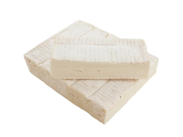 Mattone brie formaggio isolato — Foto Stock