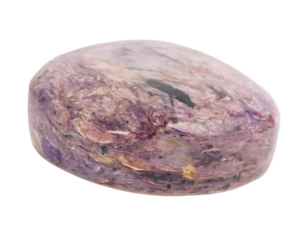 Charoite üzerinde beyaz izole adlı siberian mineral — Stok fotoğraf