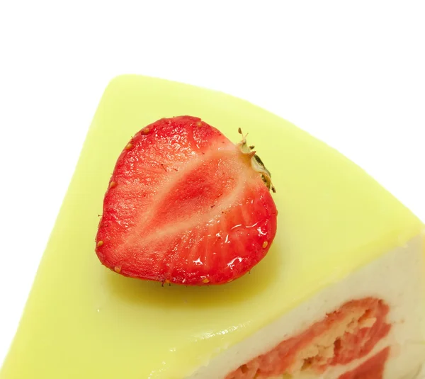 Tårta med jordgubbar och lime. makro — Stockfoto
