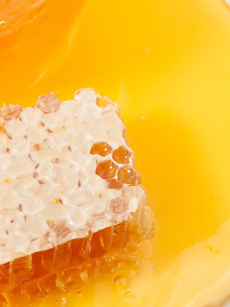 Färska honeycomb och honung runt. närbild — Stockfoto