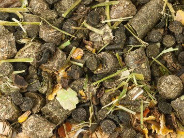  at için otlar arka plan ile müsli diyeti. Makro 