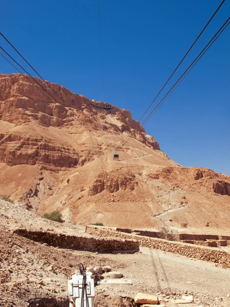 マサダ要塞、イスラエルのケーブルカー — ストック写真