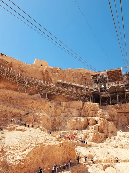 Funivia nella fortezza Masada, Israele — Foto Stock