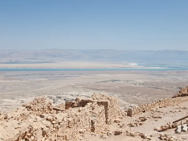 Vista do Mar Morto da fortaleza Masada, Israel — Fotografia de Stock