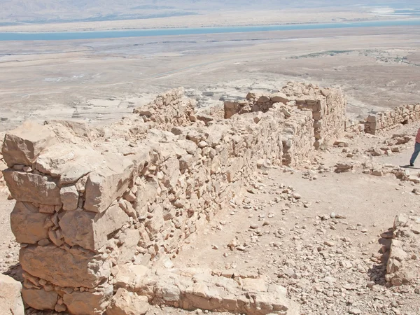 Vista del Mar Morto dalla fortezza Masada, Israele — Foto Stock