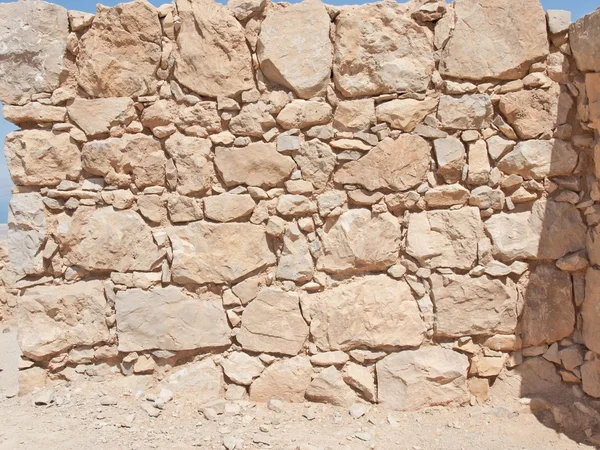 Wall of Herods castle in fortress Masada, Israel — Stock Photo, Image