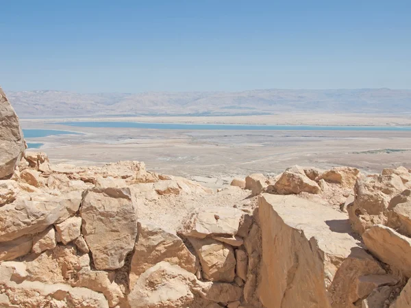 किल्ला मासाडा, इस्राएल पासून मृत समुद्राचा दृश्य — स्टॉक फोटो, इमेज