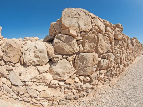 Wall of Herods castle in fortress Masada, Israel — Stock Photo, Image