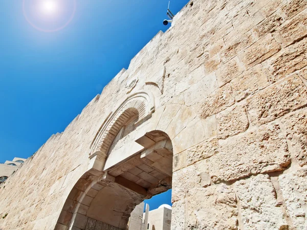 Oude stadspoort, oude stad Jeruzalem Israël — Stockfoto