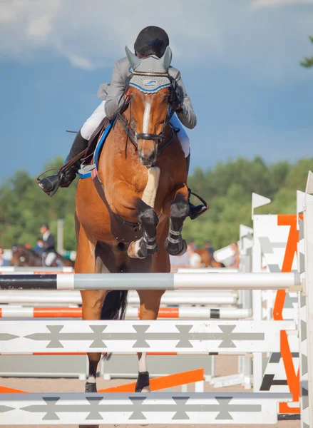 SAINT PETERSBURG-JULY 05: Rider Gunnar Klettenberg on Lanse S — Stock Photo, Image