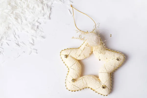 Christmas Star Decoration White Background Holiday Concept — Fotografia de Stock