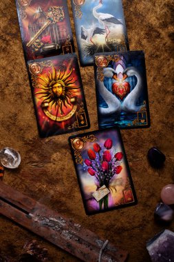 Tipik Lenormand heceleme kartları. hobi ve yaşam tarzı konsepti