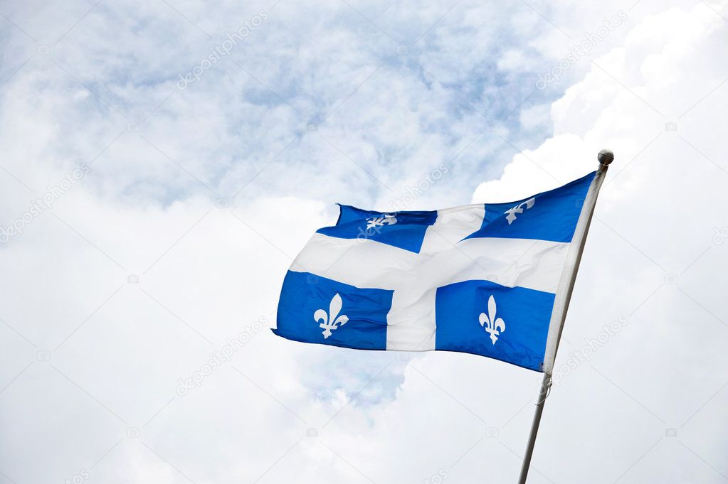 Waving Quebec Flag