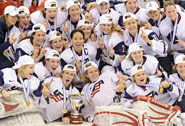 IIHF Campeonato Mundial Femenino Medalla de Oro - Canadá V USA —  Fotos de Stock