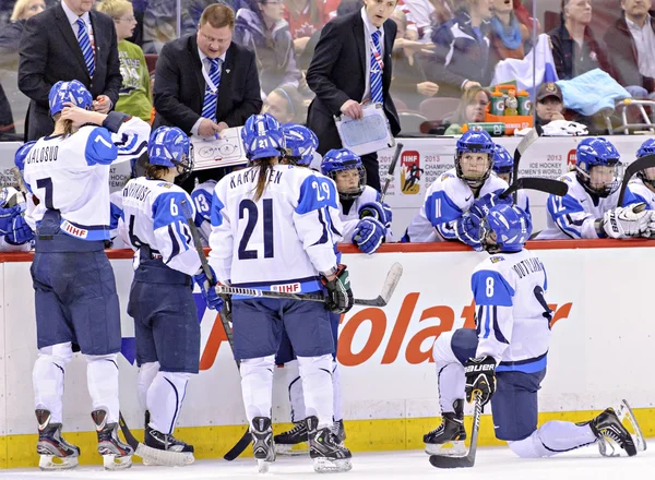IIHF Campeonato Mundial Femenino Juego de Medalla de Bronce - Rusia V Finlandia — Foto de Stock